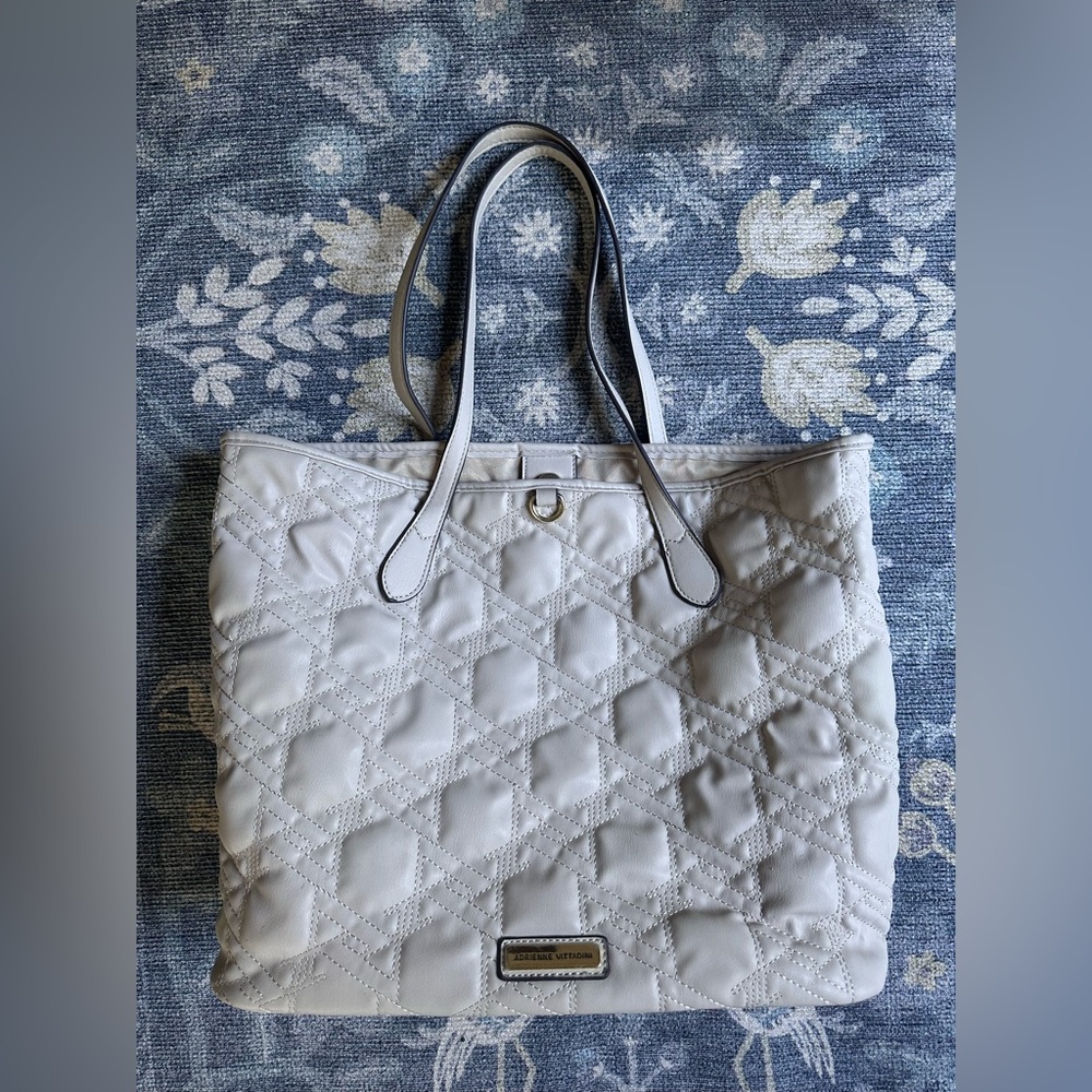 Adrienne Vittadini off white Quilted Tote